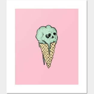 Ice cream skull Posters and Art